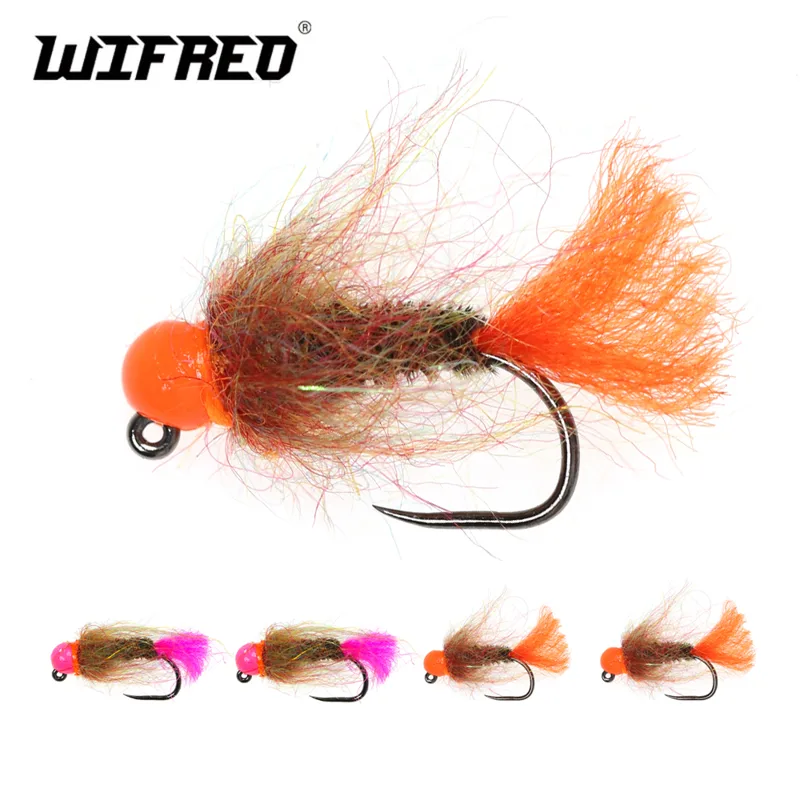 Fishing Hook Barbless - Wifreo 12 sztuk wolfram Beadhead nimfa