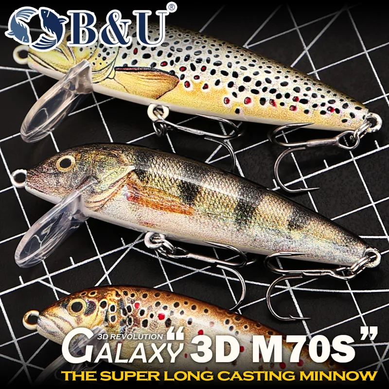 Fishing Hook Treble - Przynęty wędkarskie B&U, tonący minnow, realistyczna
