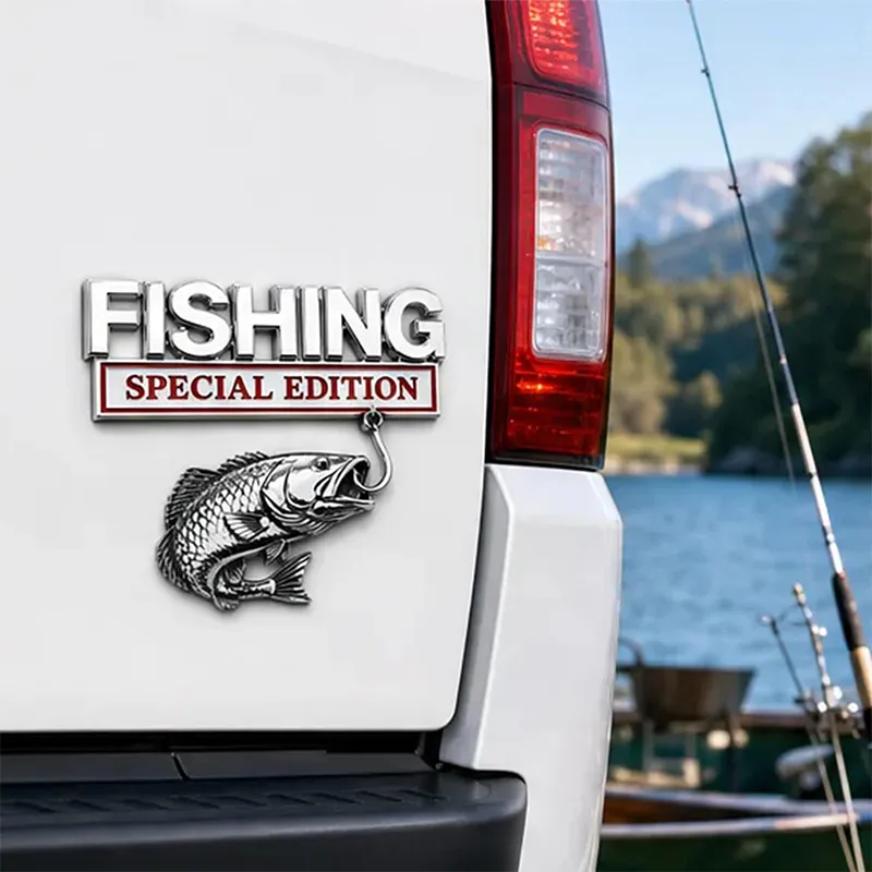 Fishing Hook - Metalowy emblemat w kształcie haczyka na