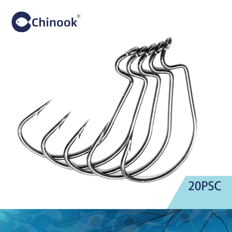 Fishing Hook Barbless - Haczyki wędkarskie Chinook 20 szt. szerokie,