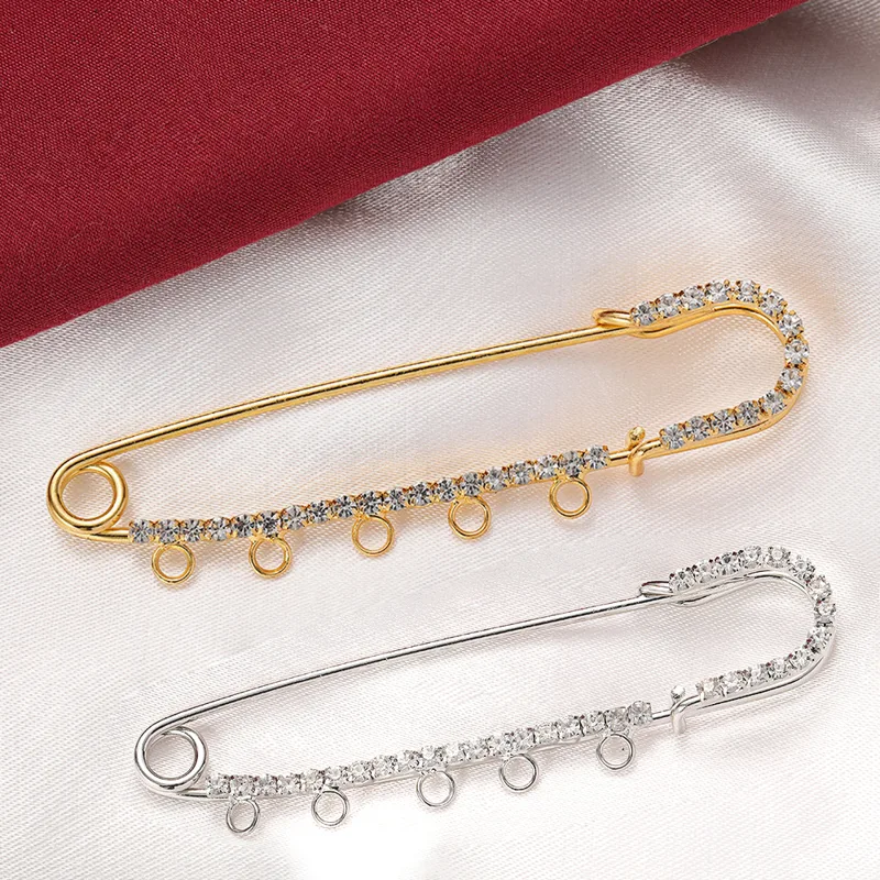 Fishing Hook Size - 5 szt. broszek z dżetami, agrafki