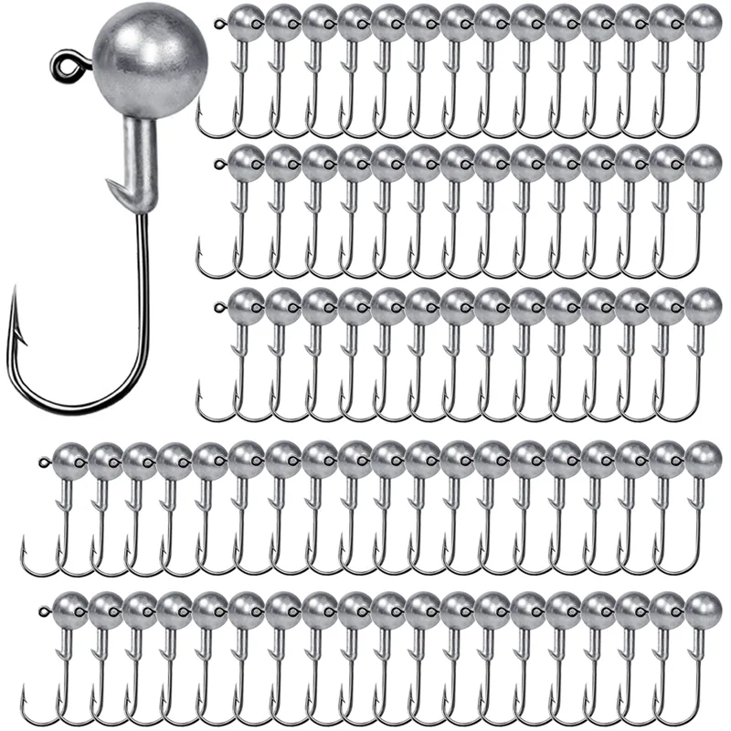 Fishing Hook Offset - 100 SZT. Haczyki Wędkarskie Główki Jigowe