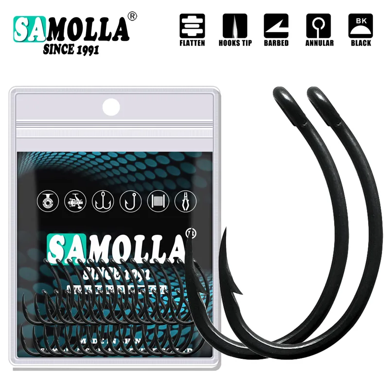 Fishing Hook Offset - 50 szt. Karpia haczyki wędkarskie PTFE