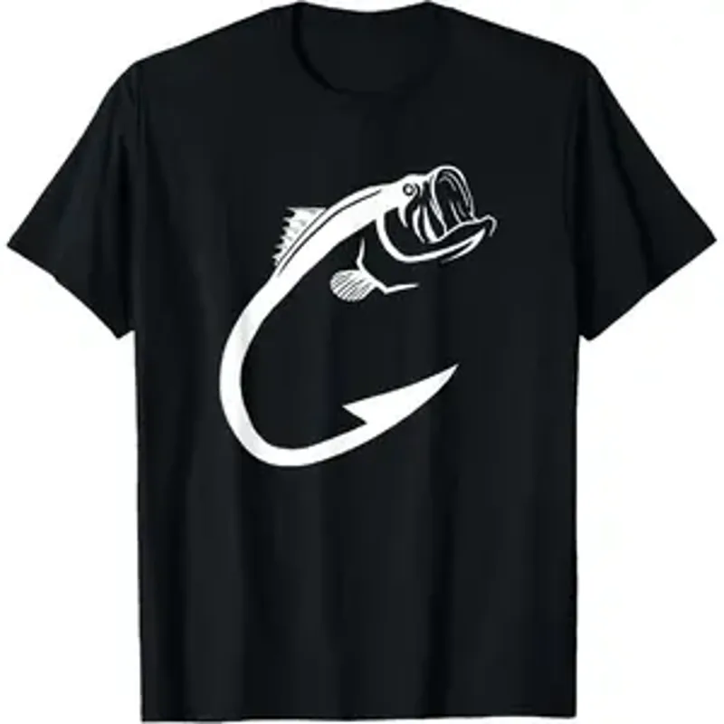 Fishing Hook - Koszulka z haczykiem wędkarskim, minimalistyczny grafik,