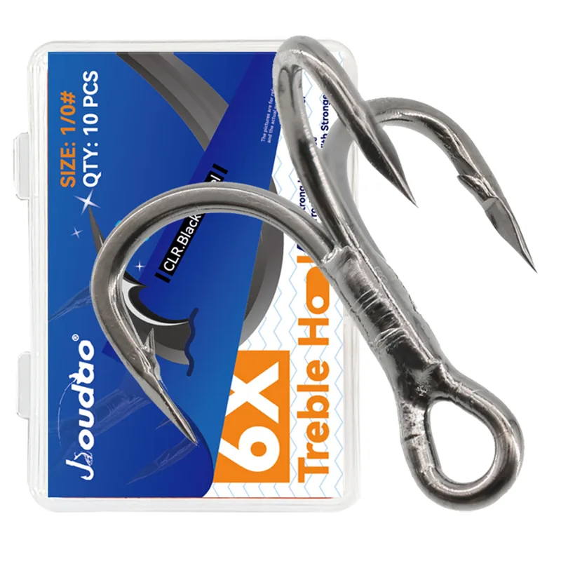 Fishing Hook Offset - 6X haczyki wędkarskie czarne 10 sztuk/pudło