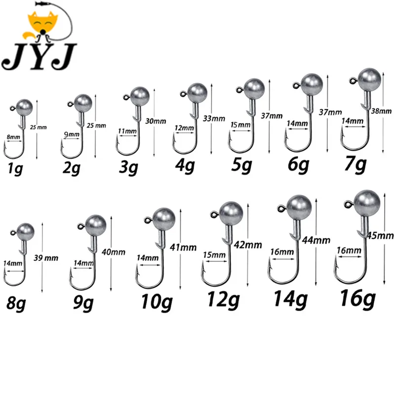 Fishing Hook Offset - Główki jigowe WODJYJ 1g 2g 3g