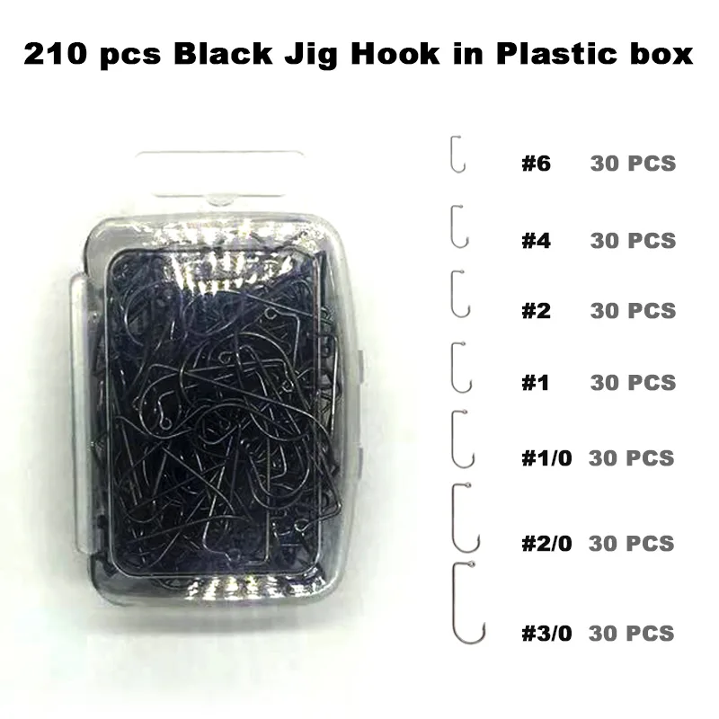 Fishing Hook Jig - Adygil DIY Fishing 210 sztuk czarna
