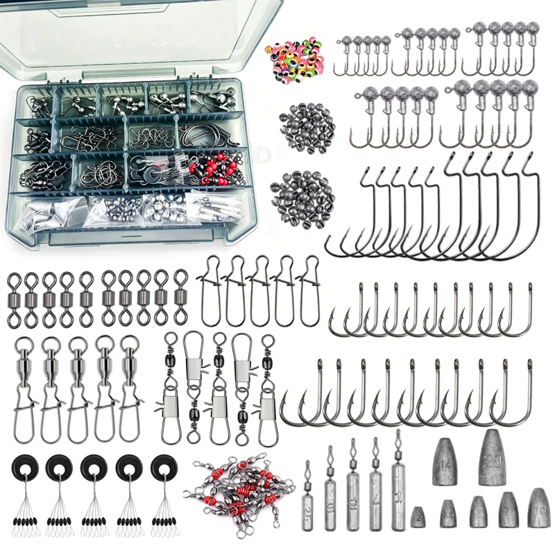 Fishing Hook Box - 187-częściowy Zestaw Akcesoriów Wędkarskich, Organizowany Pojemnik