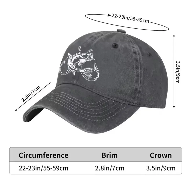 Czapka baseballowa z grafiką h – Fishing Hook Size recenzja i cena