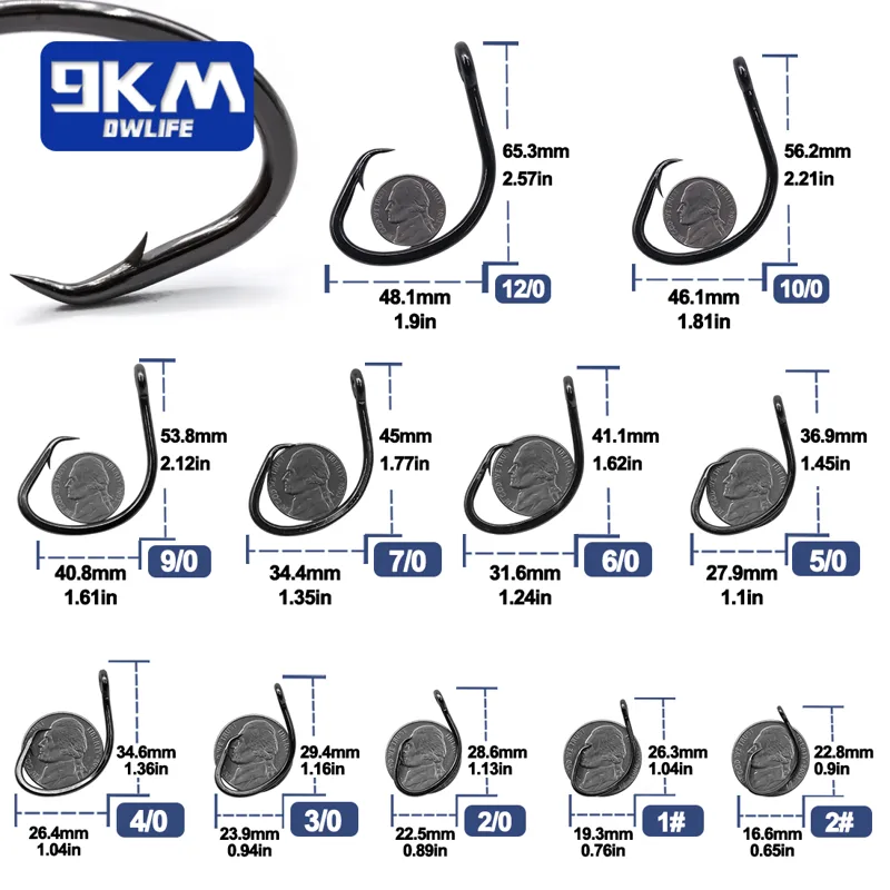9KM Circle Hooks 25~50Pcs Salt – Fishing Hook Circle recenzja i cena