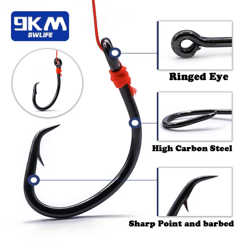 9KM Circle Hooks 25~50Pcs Salt – Fishing Hook Circle recenzja i cena