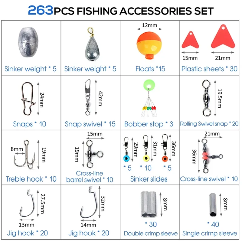 263 szt. Zestaw akcesoriów węd – Fishing Hook Box recenzja i cena