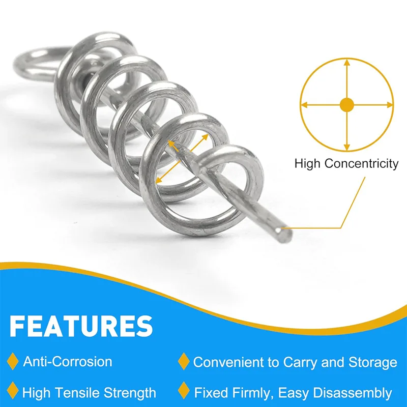 50Pcs Spring Twist Lock Fishin – Fishing Hook Stainless Steel recenzja i cena