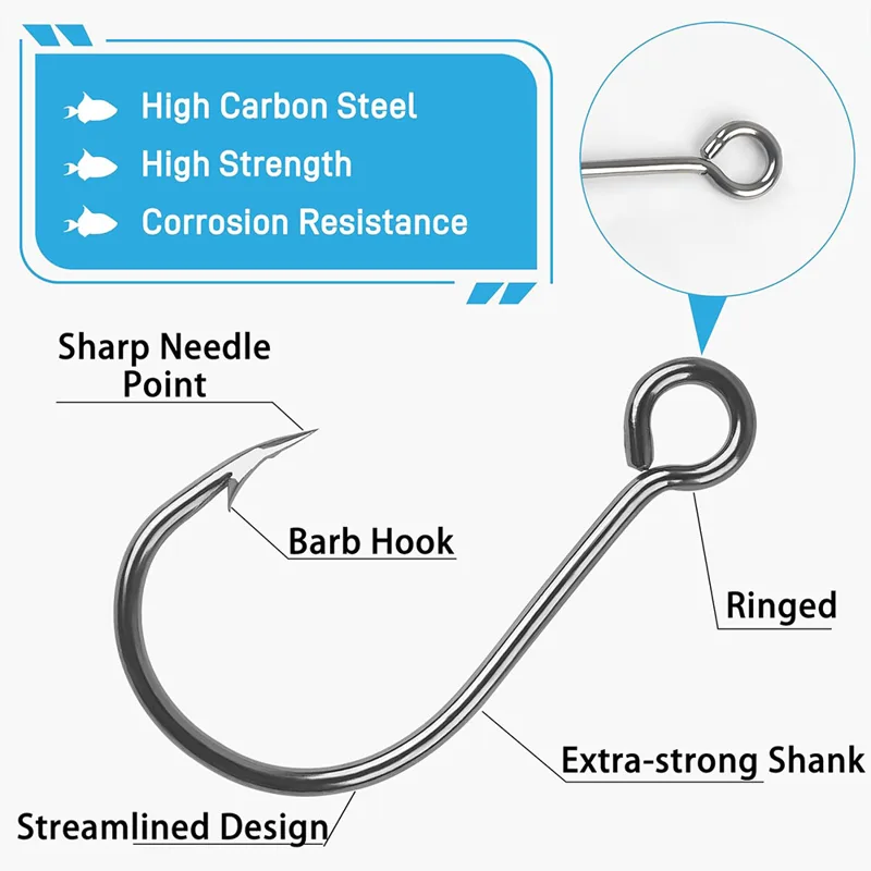 70 szt. Pojedyncze haczyki węd – Fishing Hook Circle recenzja i cena