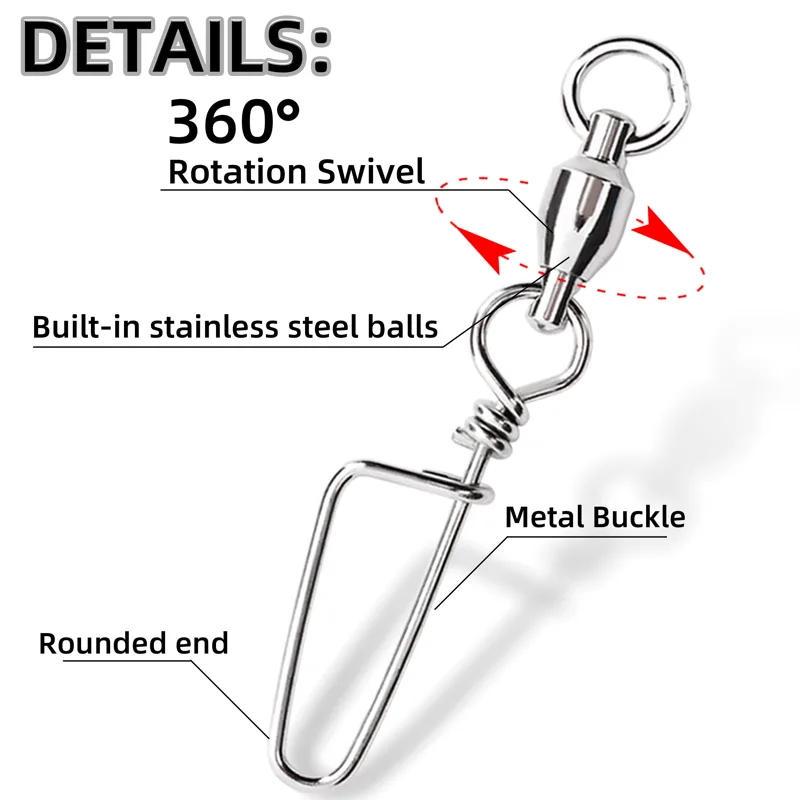 50 szt. Krętlik z łożyskiem ku – Fishing Hook Stainless Steel recenzja i cena