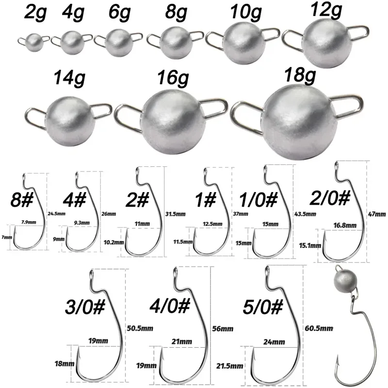 5 szt. Metalowe główki jigowe  – Fishing Hook Weedless recenzja i cena